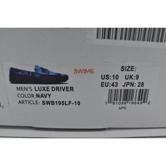 SWIMS Men Size 10 Luxe Navy Blue Camo Camouflage Driver Shoe Penny Loafers - Picture 11 of 11